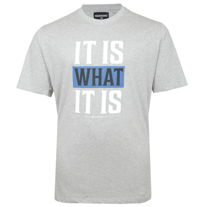 Solid State Plus Size Sacramento 'What It Is' T-Shirt Grey Marl