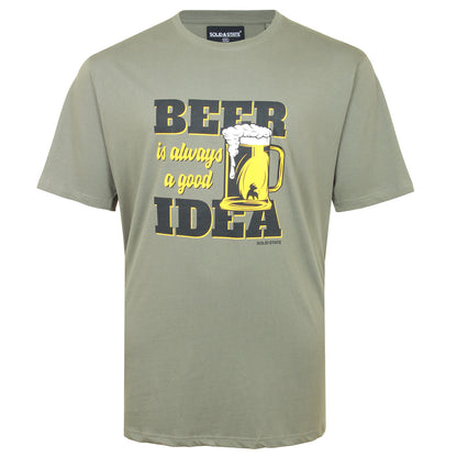 Plus Size Nashville 'Beer' T-Shirt Khaki