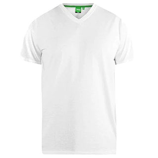 D555 Plus Size Signature V-Neck T-Shirt White