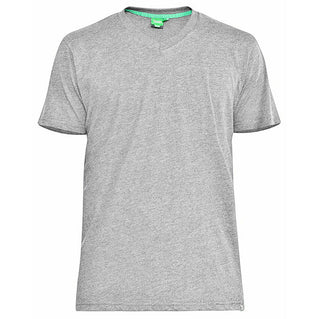 D555 Plus Size Signature V-Neck T-Shirt Grey Melange