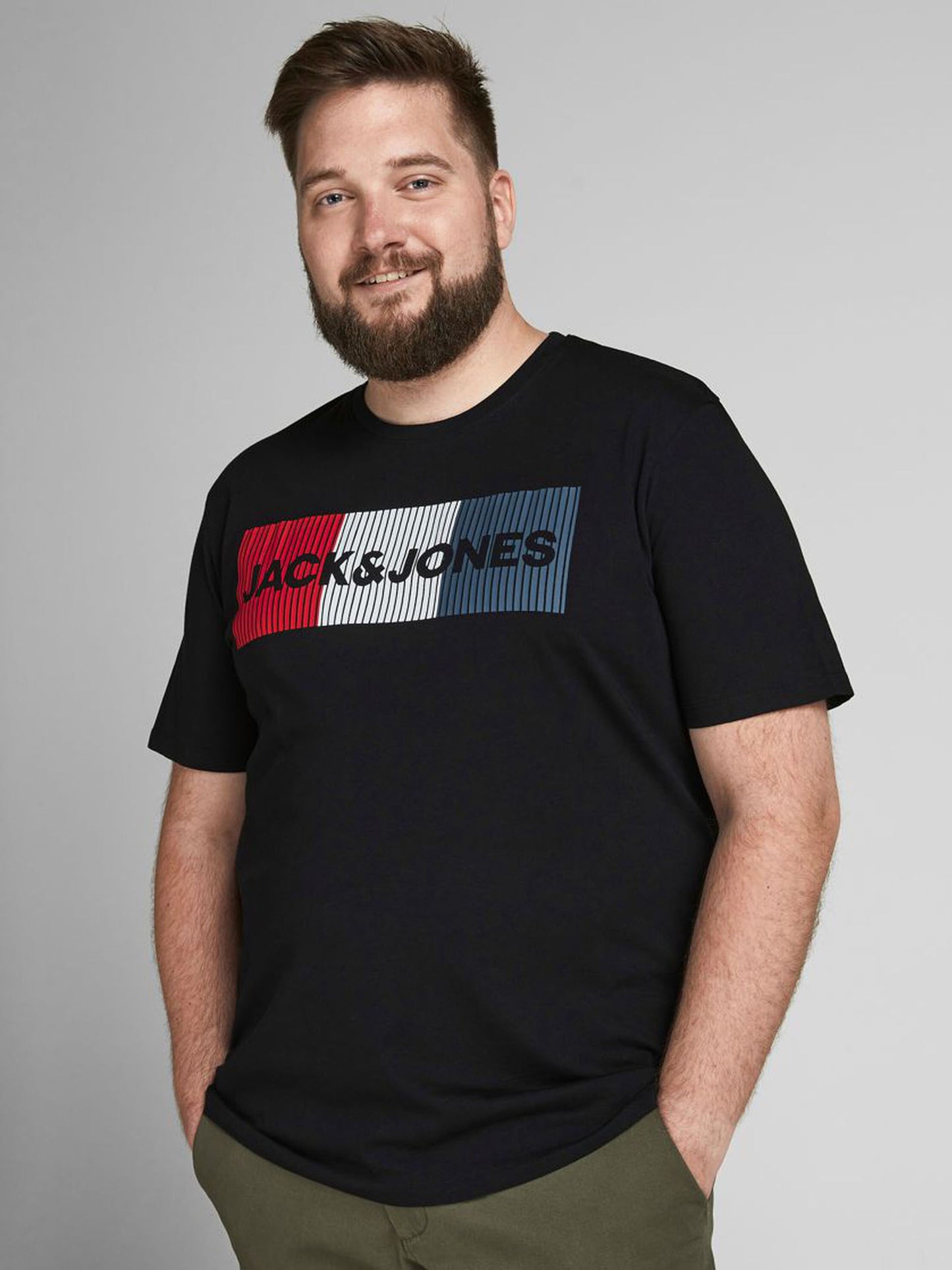 Plus Size Corp Logo O-Neck T-Shirt Black/Play4