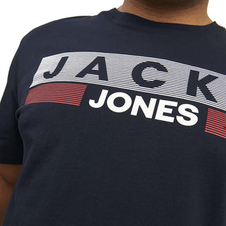 Jack & Jones Plus Size Corp Logo O-Neck T-Shirt Navy/Play4