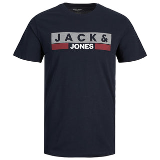 Jack & Jones Plus Size Corp Logo O-Neck T-Shirt Navy/Play4