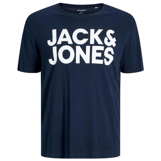 Jack & Jones Plus Size Corp Logo Large Graphic T-Shirt Navy Blazer