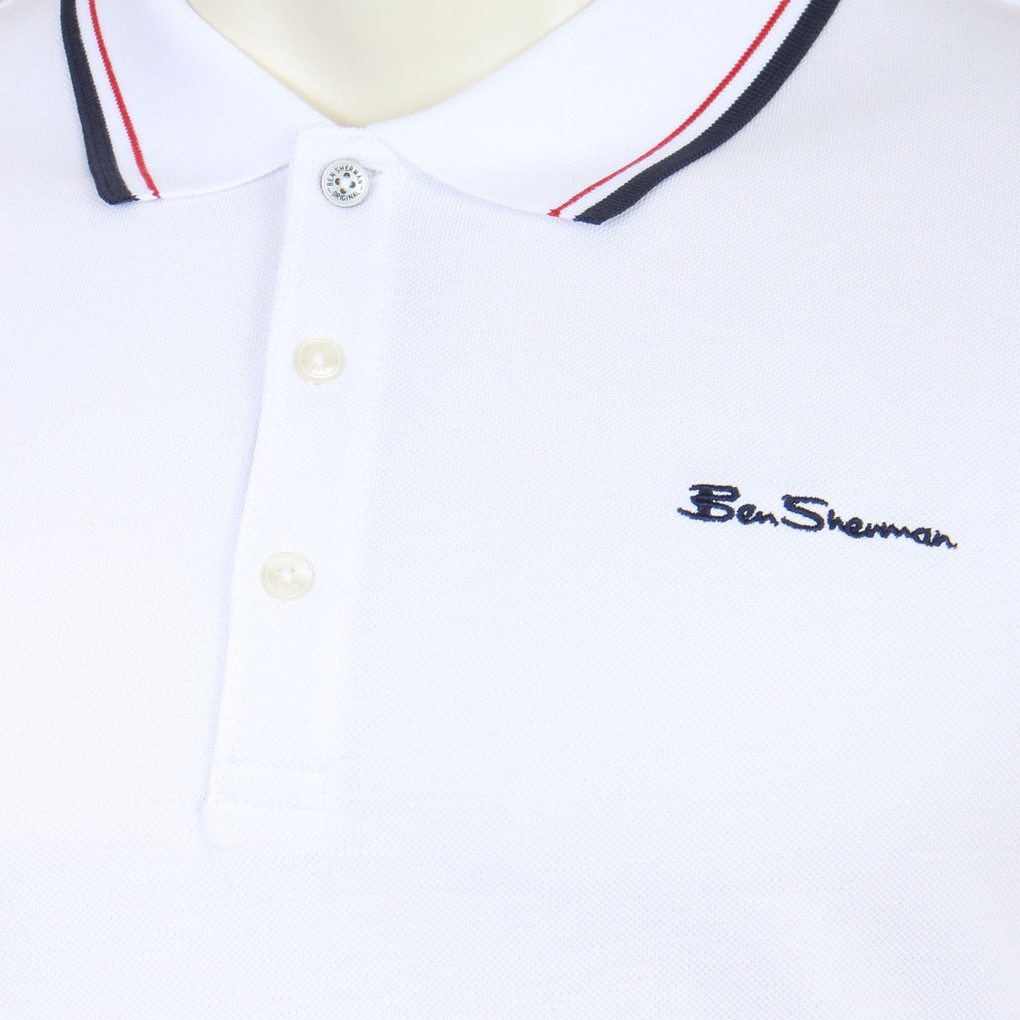 Ben Sherman Plus Size 1012790 Signature Polo White