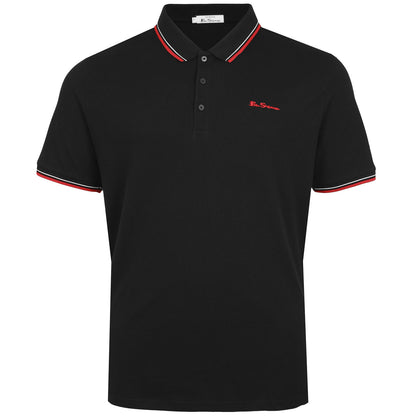 Plus Size Signature Tipped Polo Black