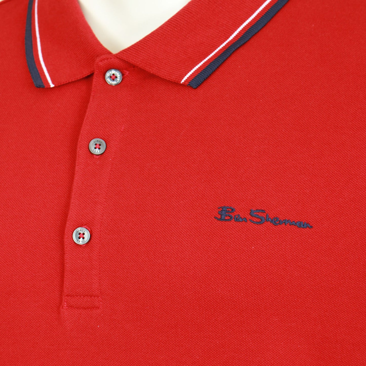 Plus Size Signature Tipped Polo Red