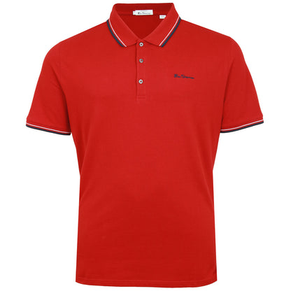 Plus Size Signature Tipped Polo Red