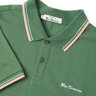 Ben Sherman Plus Size Signature Tipped Polo Rich Fern