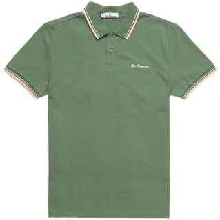 Ben Sherman Plus Size Signature Tipped Polo Rich Fern