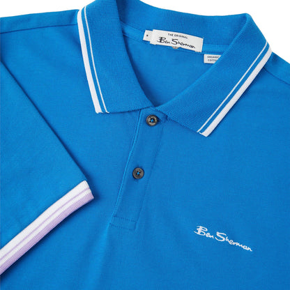 Plus Size Signature Tipped Polo Blue