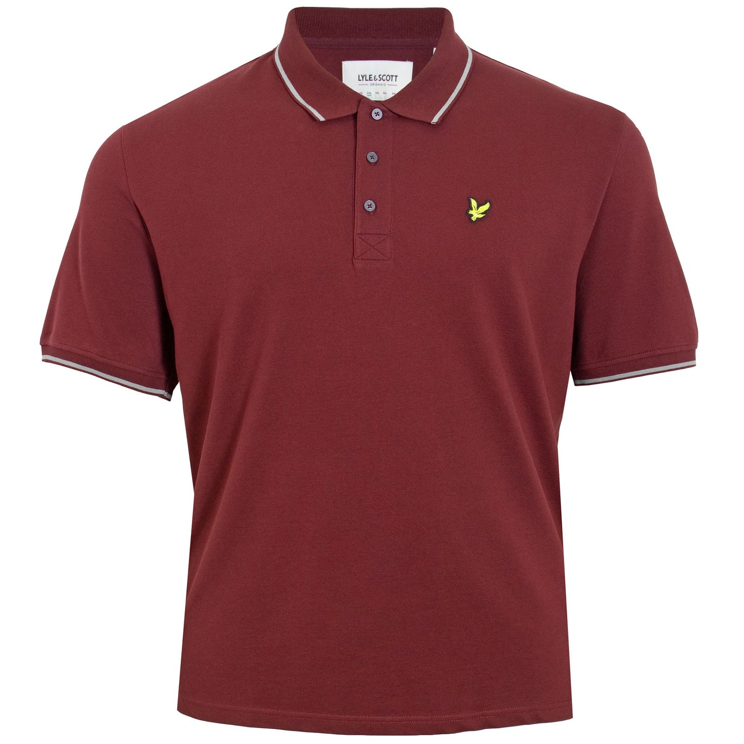 Plus Size Sp1524 Tipped Polo Burgundy