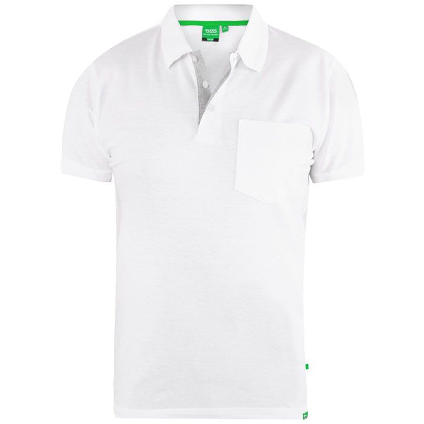 Plus Size Grant Pique Pocket Polo White