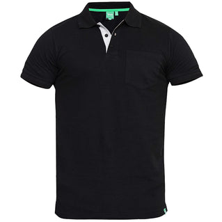 D555 Plus Size Grant Pique Pocket Polo Black