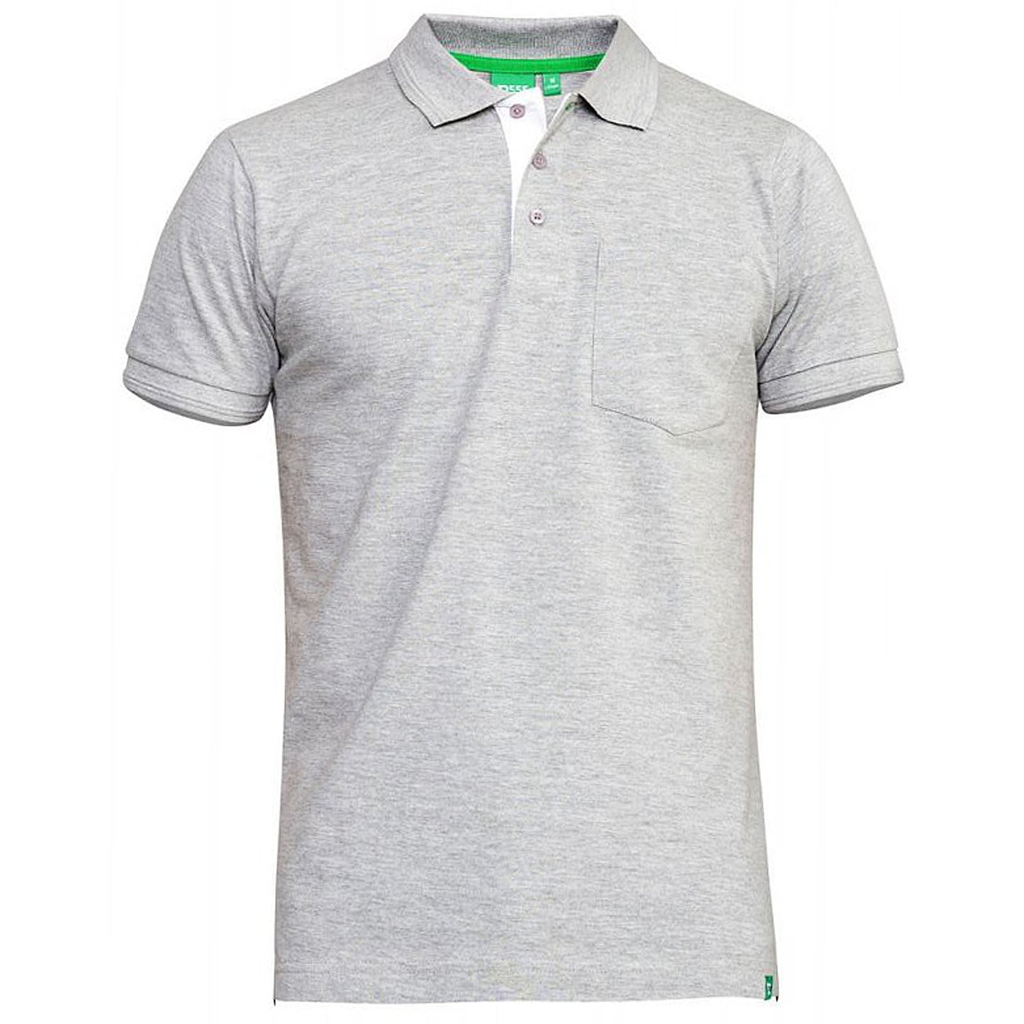 Plus Size Grant Pique Pocket Polo Grey Marl