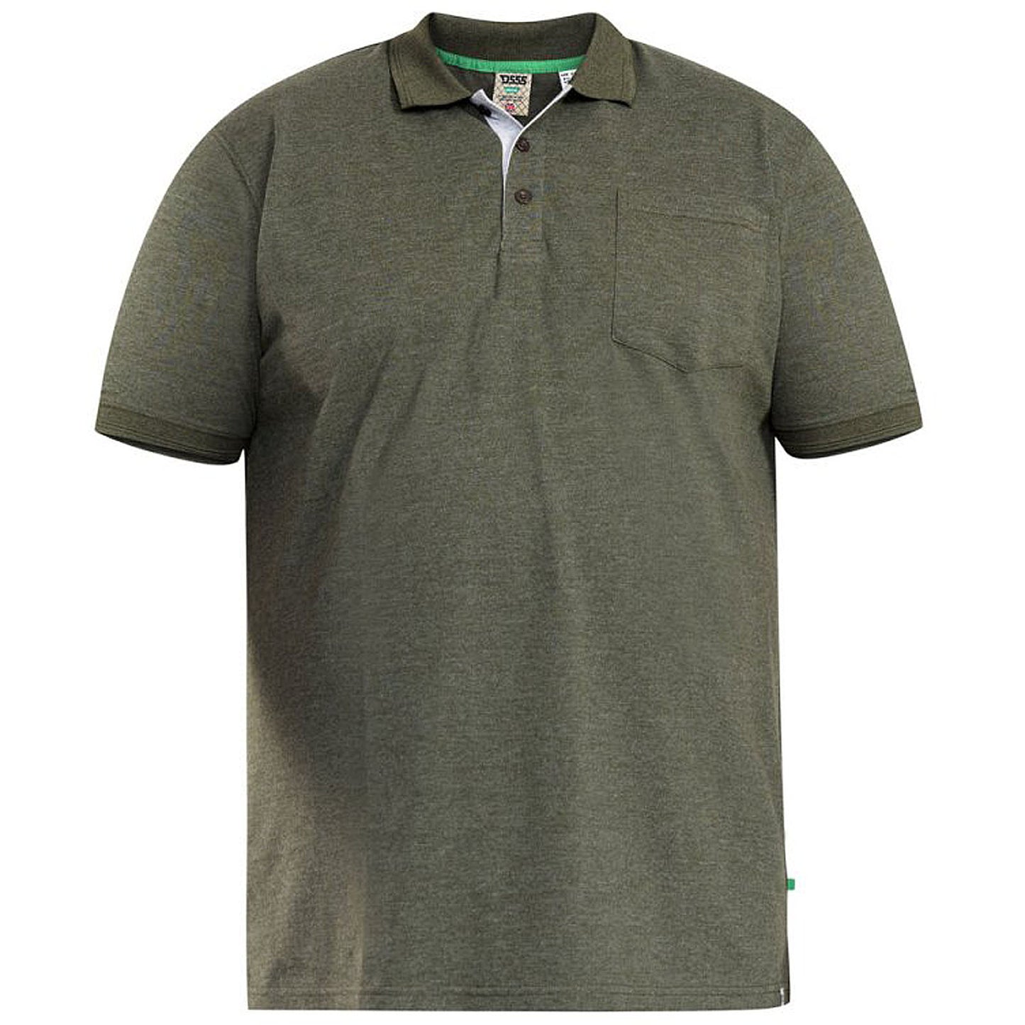 Plus Size Grant Pique Pocket Polo Khaki Marl