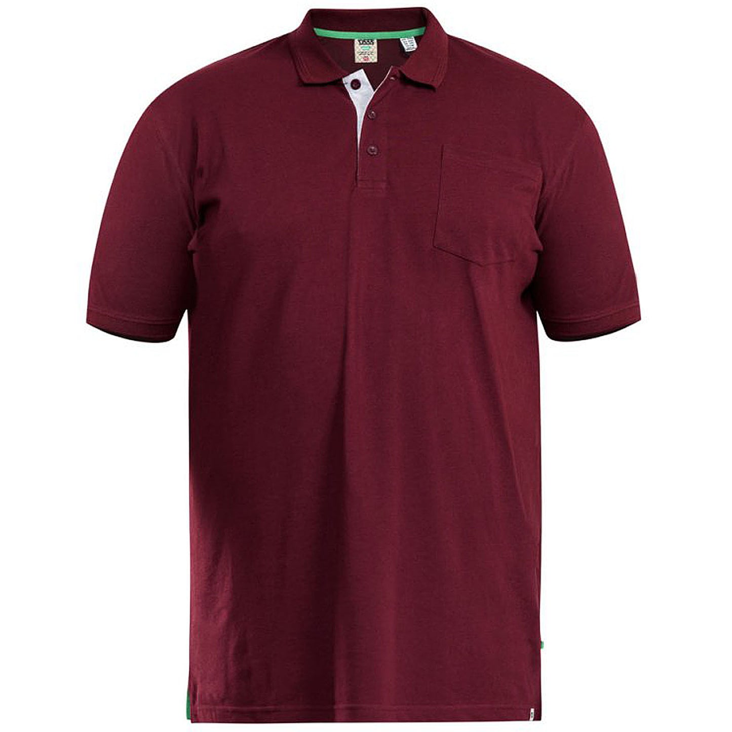 Plus Size Grant Pique Pocket Polo Maroon