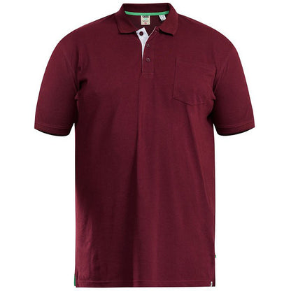 D555 Plus Size Grant Pique Pocket Polo Maroon