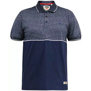 D555 Plus Size Jaywick Cut & Sew Polo Navy