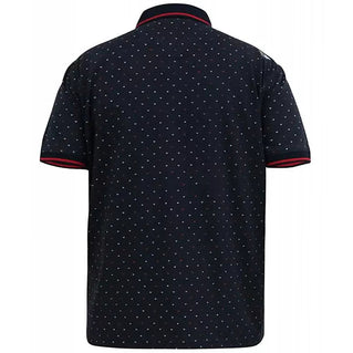 D555 Plus Size Ashwell Ao Printed Polo Dark Navy