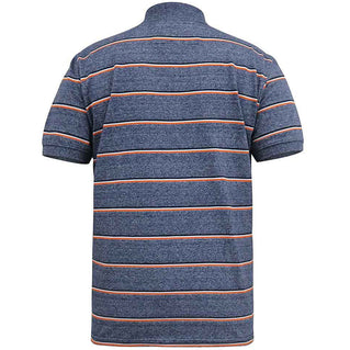 D555 Plus Size Humber Stripe Polo Navy