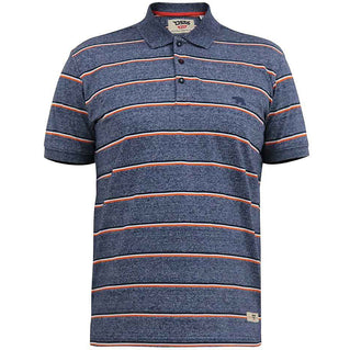 D555 Plus Size Humber Stripe Polo Navy