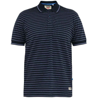 D555 Plus Size Rosemary Woven Stripe Polo Navy/Teal