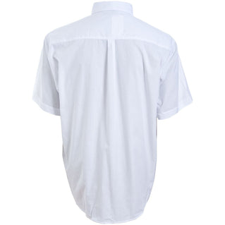 Espionage Plus Size Plain Collar Short Sleeve Shirt White