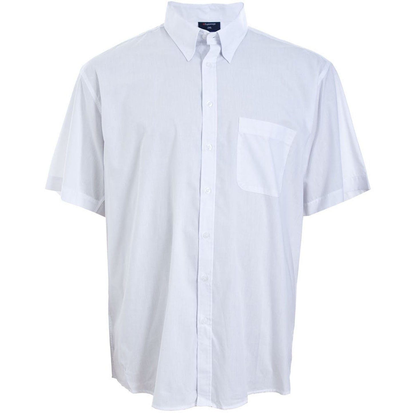 Plus Size Sh147 Plain Collar S/S Shirt White