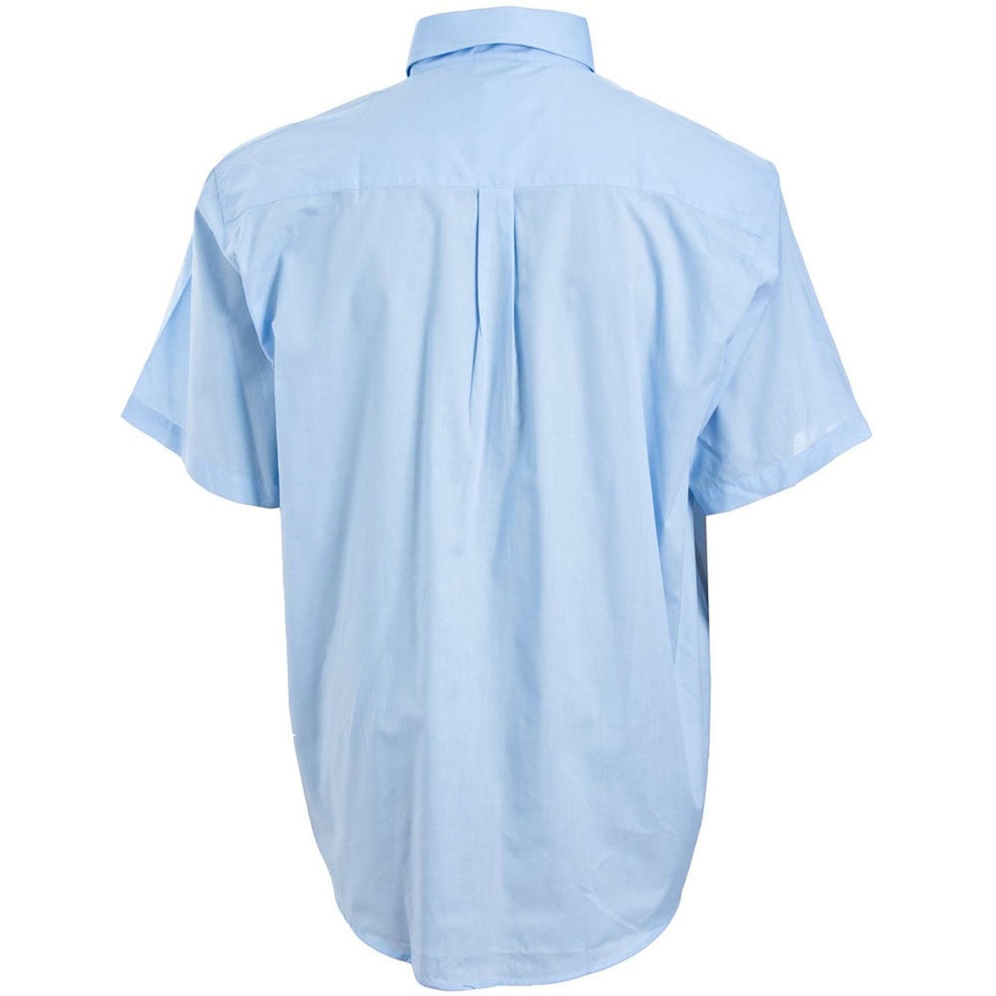 Plus Size Sh147 Plain Collar S/S Shirt Blue