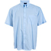 Plus Size Sh147 Plain Collar S/S Shirt Blue