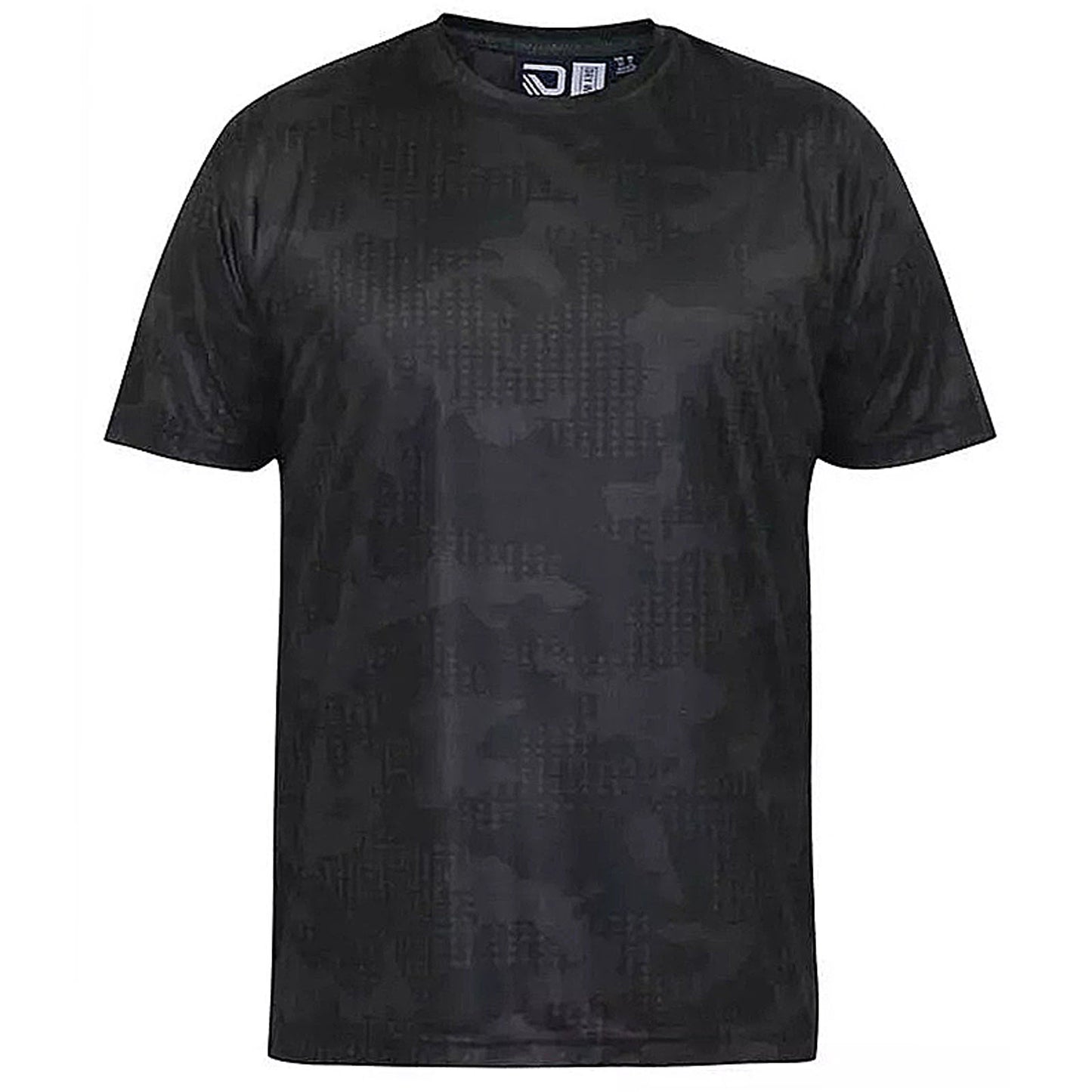 D555 Plus Size Hudson Dry Wear T-Shirt Black Camo