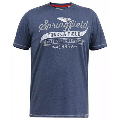 Plus Size Axel 'Springfield Track & Field' T-Shirt Denim Marl