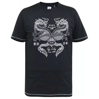 D555 Plus Size Elijah 'Couture Dragon' T-Shirt Black