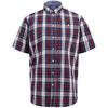 D555 Plus Size Check Short Sleeve Shirt Red