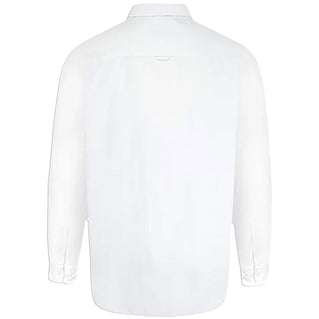 D555 Plus Size Richard Basic Oxford L/S Shirt White