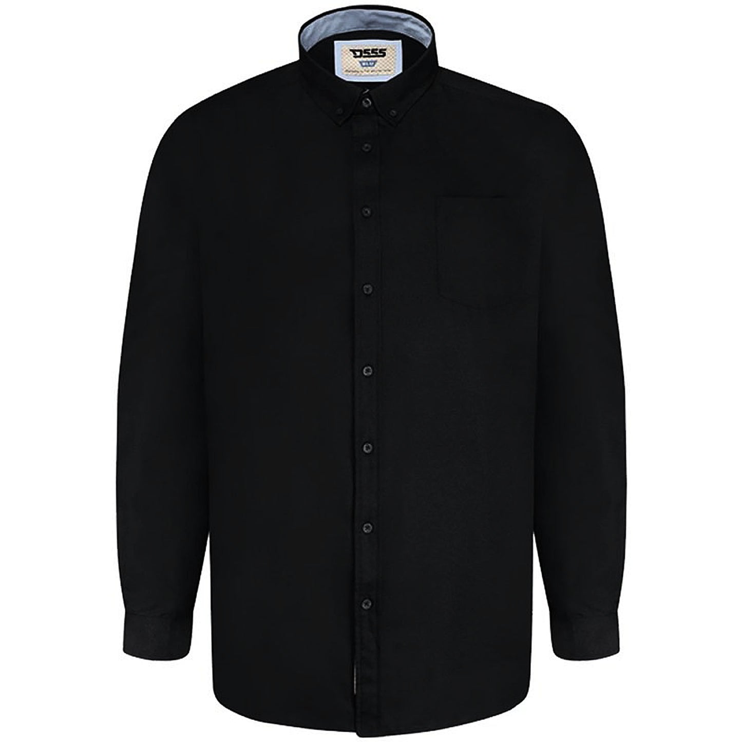 Plus Size Richard Basic Oxford L/S Shirt Black