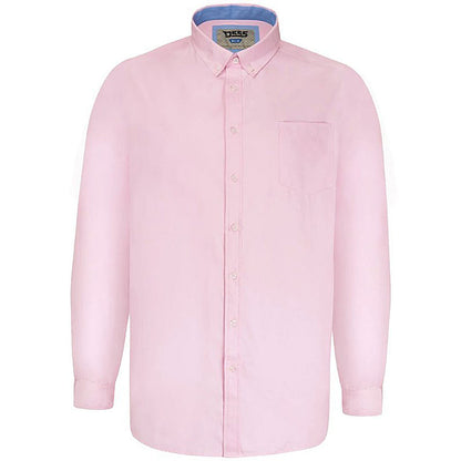 Plus Size Richard Basic Oxford L/S Shirt Pink