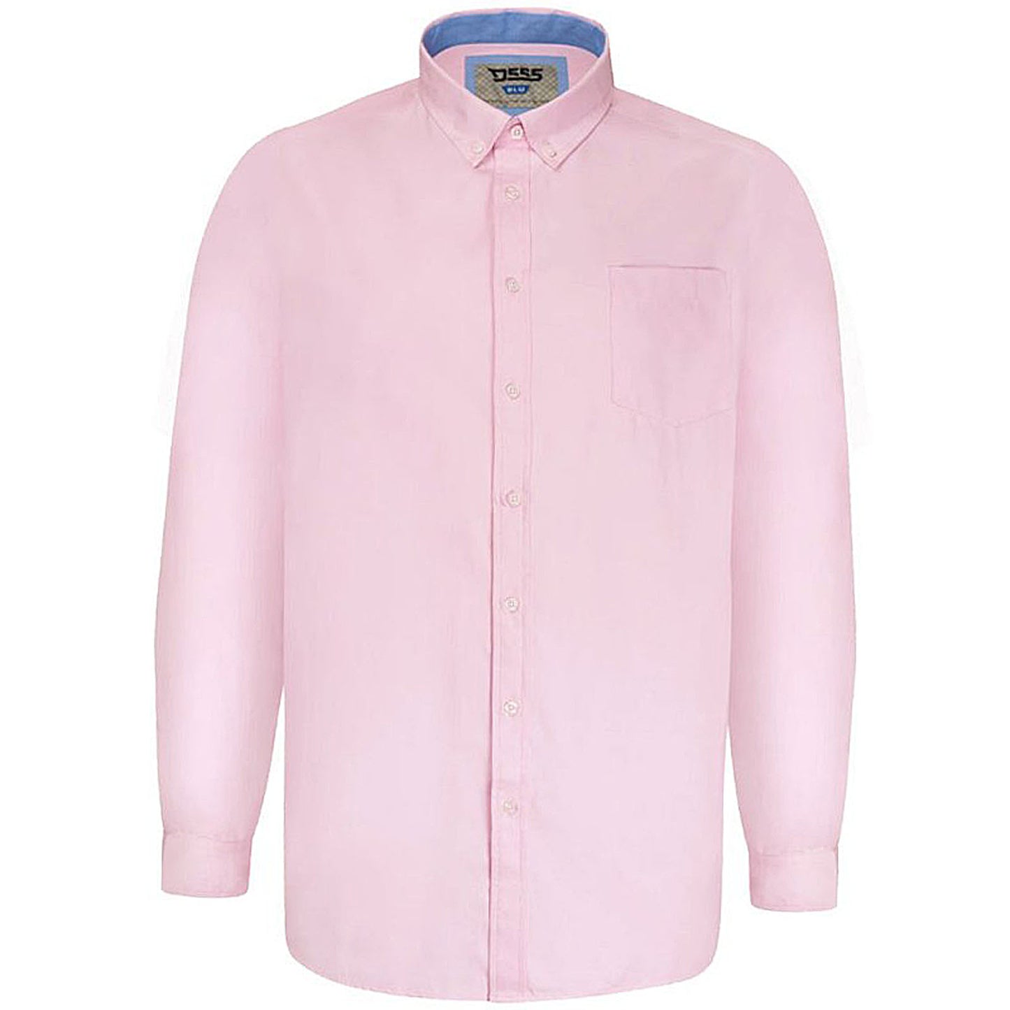 D555 Plus Size Richard Basic Oxford L/S Shirt Pink