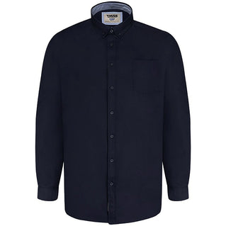 D555 Plus Size Richard Basic Oxford L/S Shirt Navy