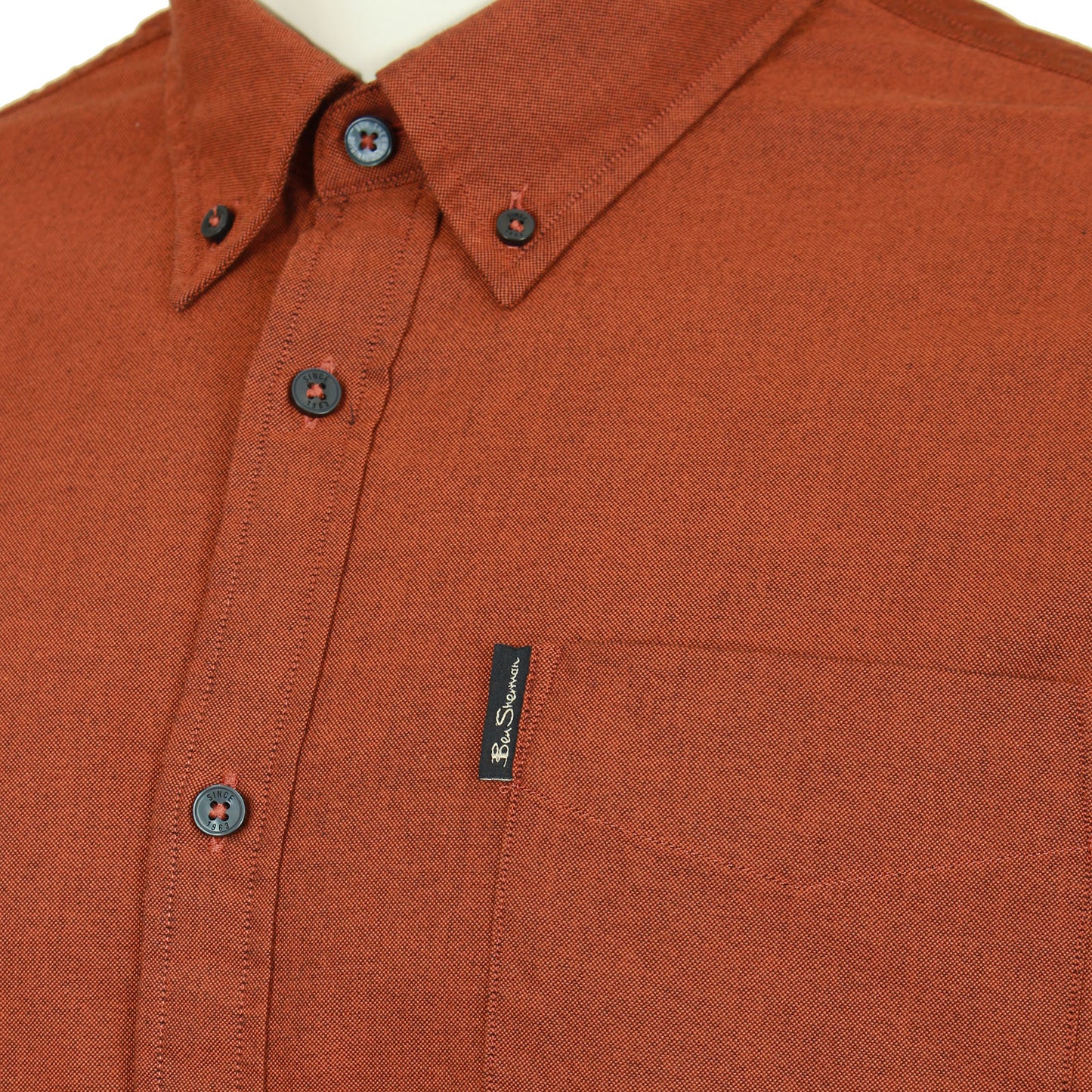 Ben Sherman Plus Size 65094 Oxford L/S Shirt Burnt Orange