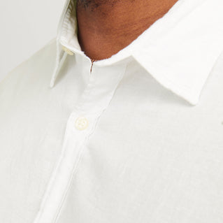 Jack & Jones Plus Size Linen Blend L/S Shirt White