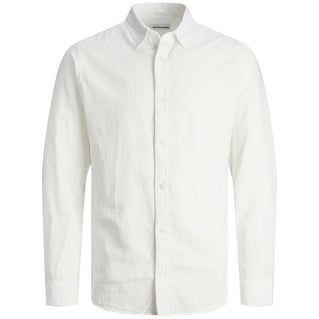 Jack & Jones Plus Size Linen Blend L/S Shirt White