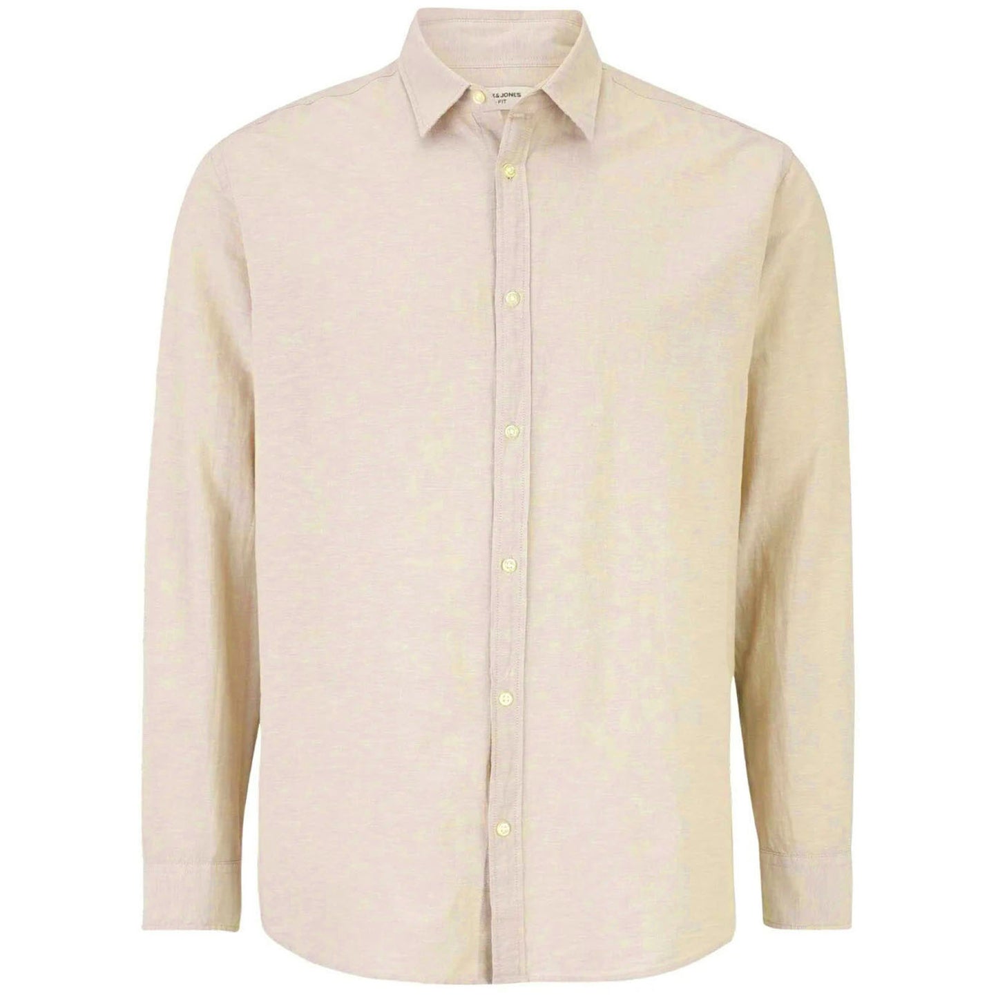 Plus Size Linen Blend L/S Shirt Crockery