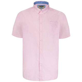 D555 Plus Size James Basic Oxford S/S Shirt Pink