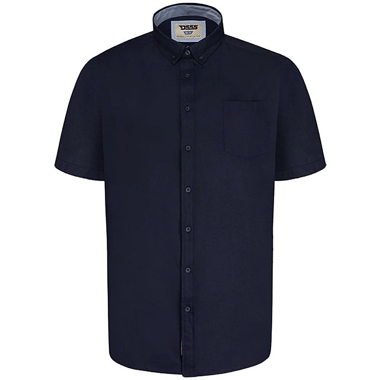 D555 Plus Size James Basic Oxford S/S Shirt Navy