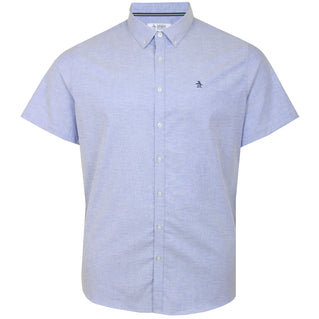 Original Penguin Plus Size Ojwb0037 Oxford Stretch S/S Shirt Amparo Blue