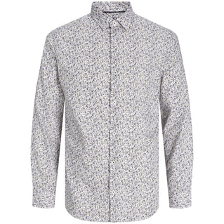 Jack & Jones Plus Size Bla Nordic Print L/S Shirt White