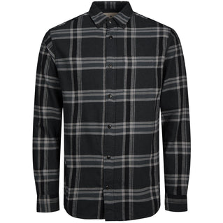 Jack & Jones Plus Size Blu Brook Check Twill L/S Shirt Black/Sand