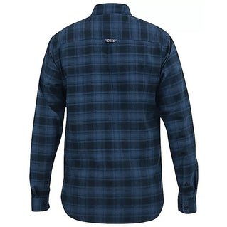 D555 Plus Size Bruce Flannel Check L/S Shirt Blue Check